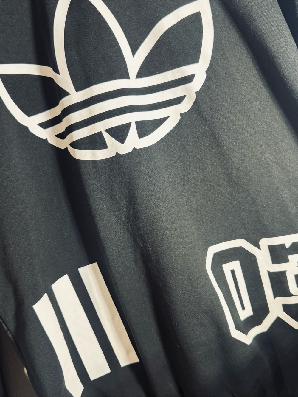 Adidas Originals Crewneck Sweatshirt Mens Black Large Trefoil Logo Size Large - Picture 2 of 5